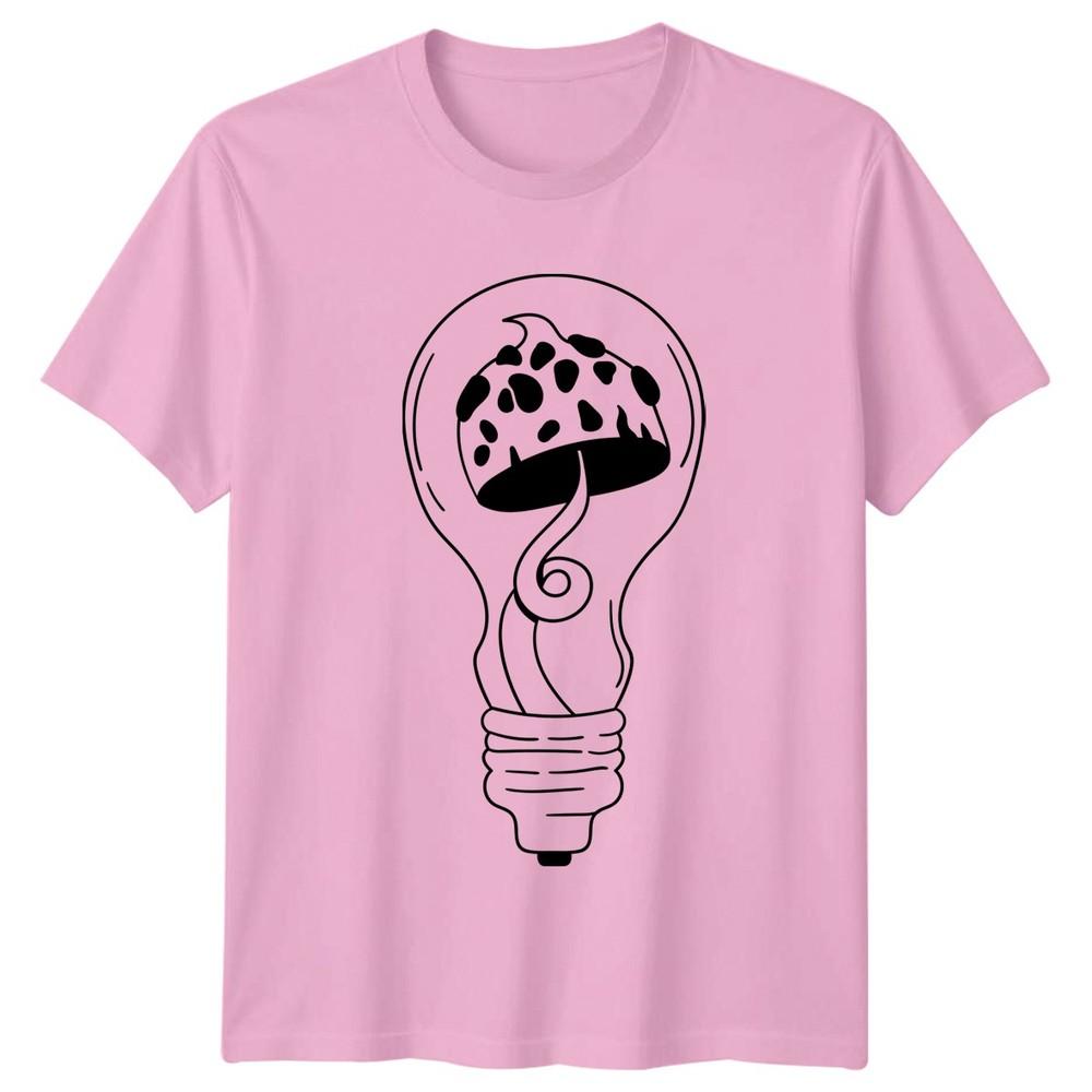 Mushroom Inside Lightbulb Idea TShirt Nature Abstract Birthday