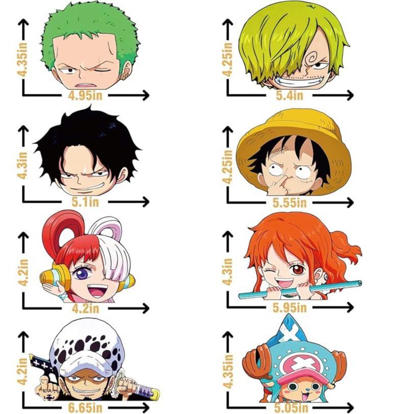 One Piece Anime Car Decal for Motorcycle, Vehicle Trunk, Travel Case, Wall, Notebook, Etc.