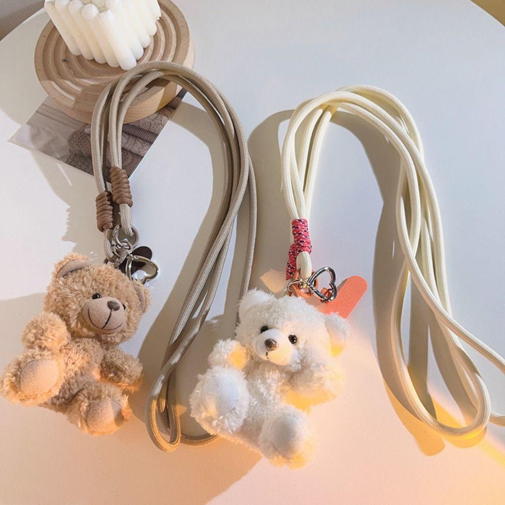 Plastic Bear Plush Phone Straps Anti-Lost. Crossbody Mobile Phone Lanyard Jewelry Gift