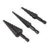 3Pcs High Speed Steel Step Drill Bit Set Hex Handle Step Drill Bit for Metal Wood Insulation Plate