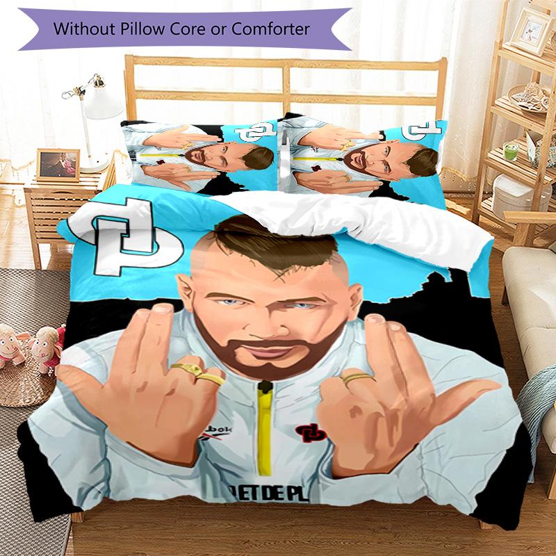 3pcs Jul rapper pattern bedding set duvet cover set includes duvet cover &pillowcases, perfect all season bedroom decoration & gift
