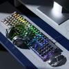 Проводной набор клавиатуры и мыши с механическим ощущением для игр – Универсальный для настольного компьютера и ноутбука
