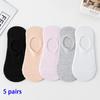 5 пар женских однотонных носков-лодочек, невидимые низкие силиконовые противоскользящие носки, летние носки с защитой от натирания щиколотки