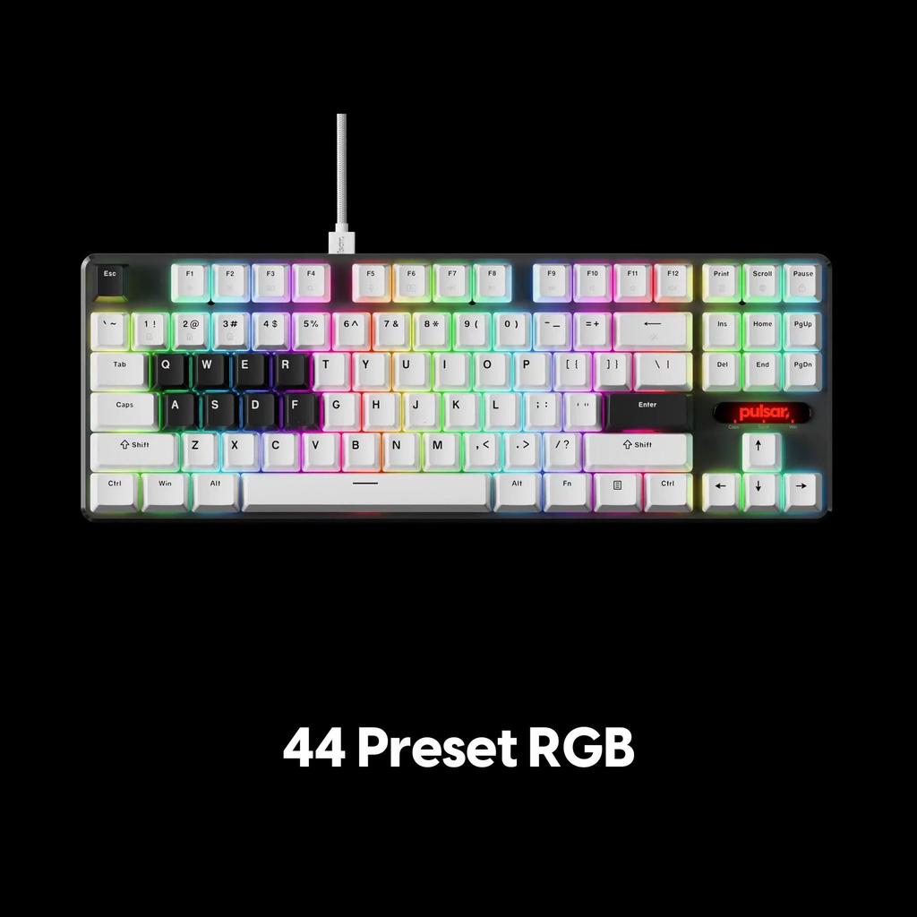 Игровая клавиатура Pulsar Gaming Gears PCMK 2HE TKL с английской раскладкой ANSI, 87 клавиш, магнитный переключатель, частота опроса 8K [оригинальный отечественный продукт]