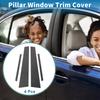 ABSOPRO Door Pillar Window Trim Stickers Pillar Post Door Outer Exterior Covers for VW Jetta Carbon Fiber Pattern Black Anti-Scratch 2013-2015,