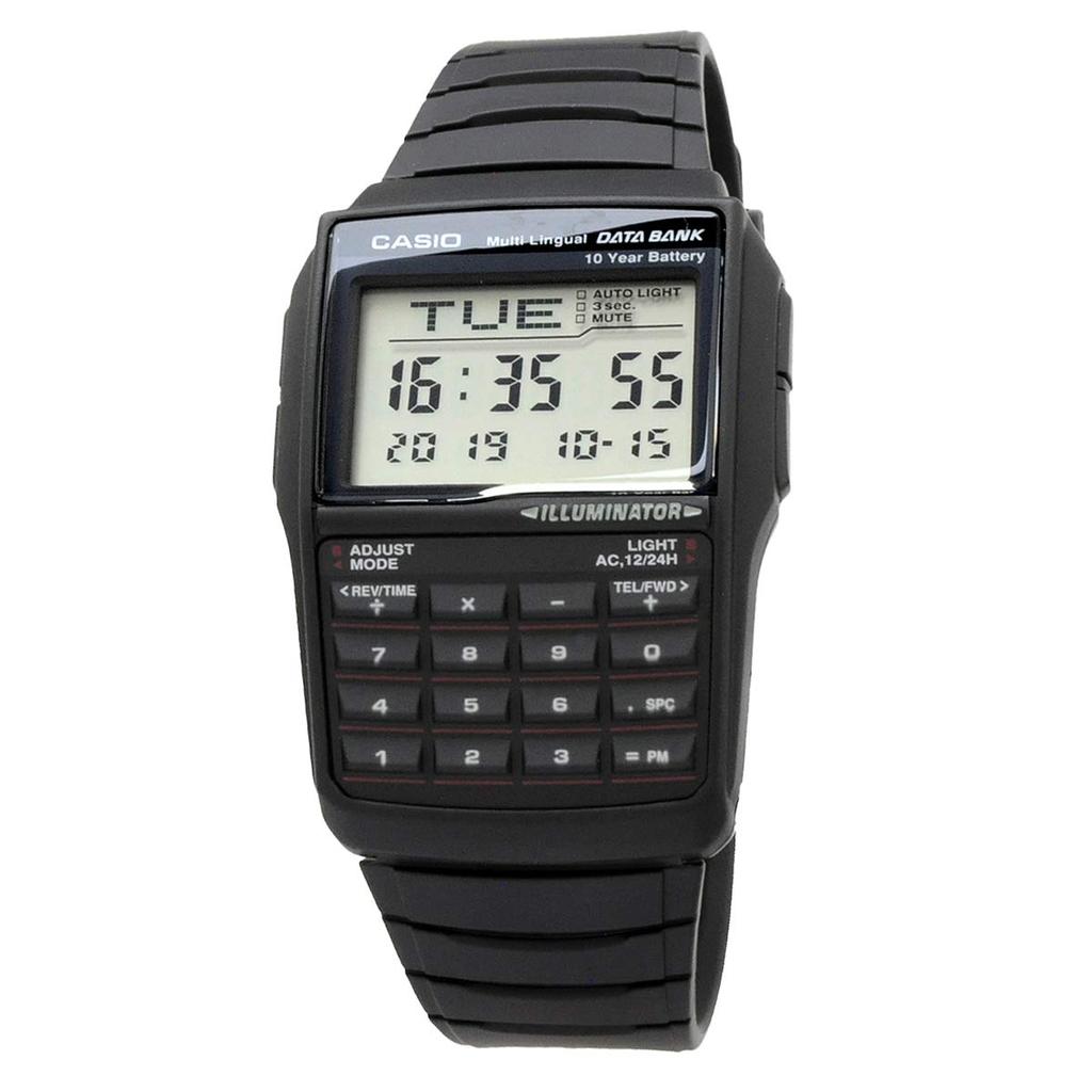 Casio Цифровые мужские часы Data Bank DBC-32-1A, черные, модель для зарубежного рынка, в оригинальной коробке [Параллельный импорт]