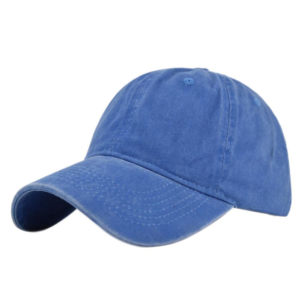 Evertop Water Washable Cotton Baseball Hat for Adults and Kids Pure Color with Custom Embroidered Logo Vintage Sunshade Style