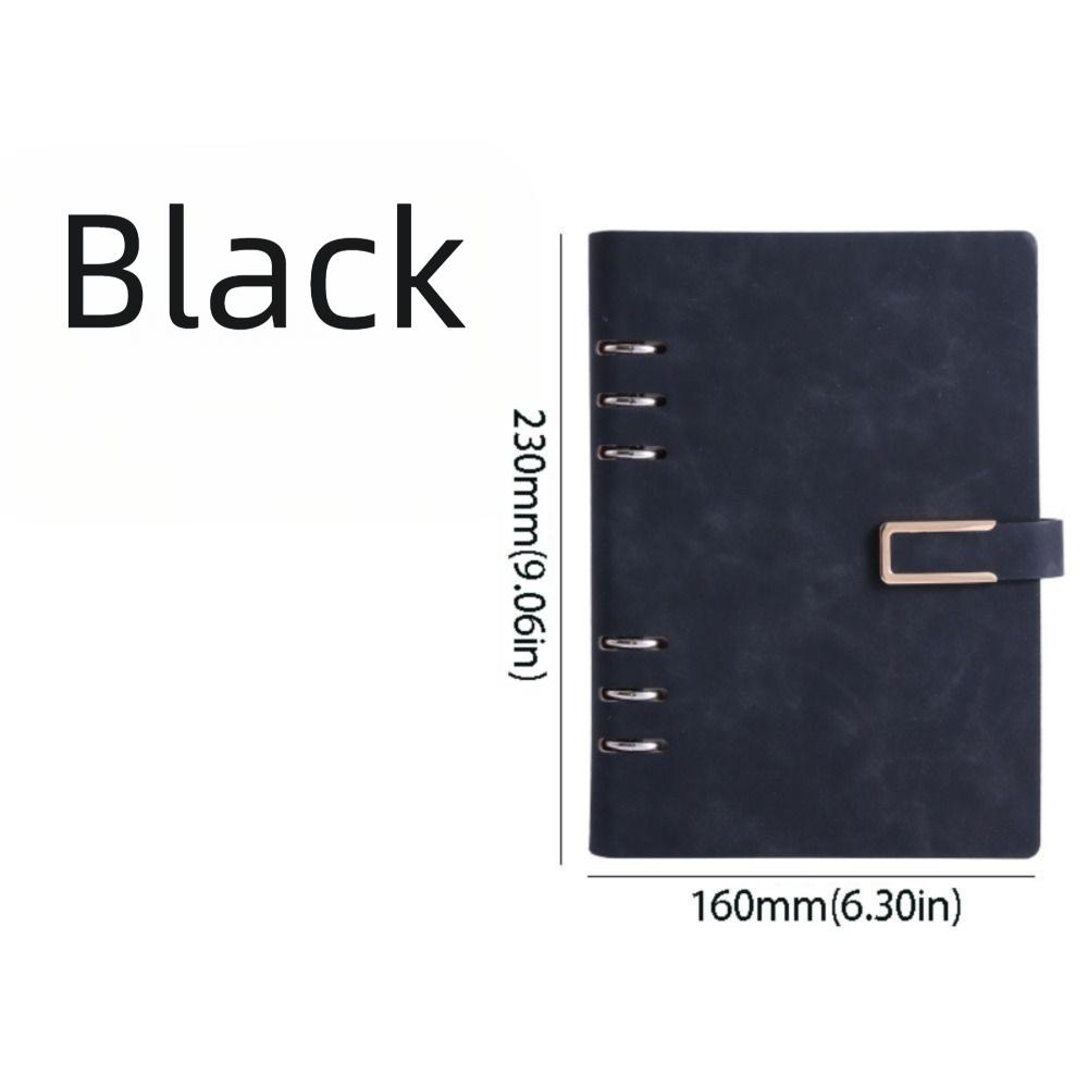 100 Sheets Loose Leaf Notebook 200 Pages Refillable Notebook Retro PU Hardcover Notebook School