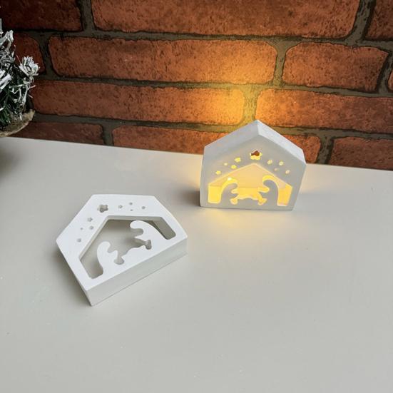 Christmas Nativity Lamp Silicone Mold DIY Handmade Birth of Jesus Scene Ornament Crafts Mold