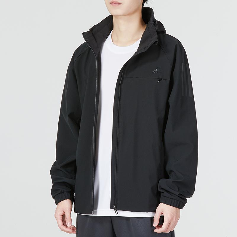 Adidas D Lillard 4 сплошной цвет спортивная повседневная куртка с капюшоном мужская верхняя одежда черный HP1414