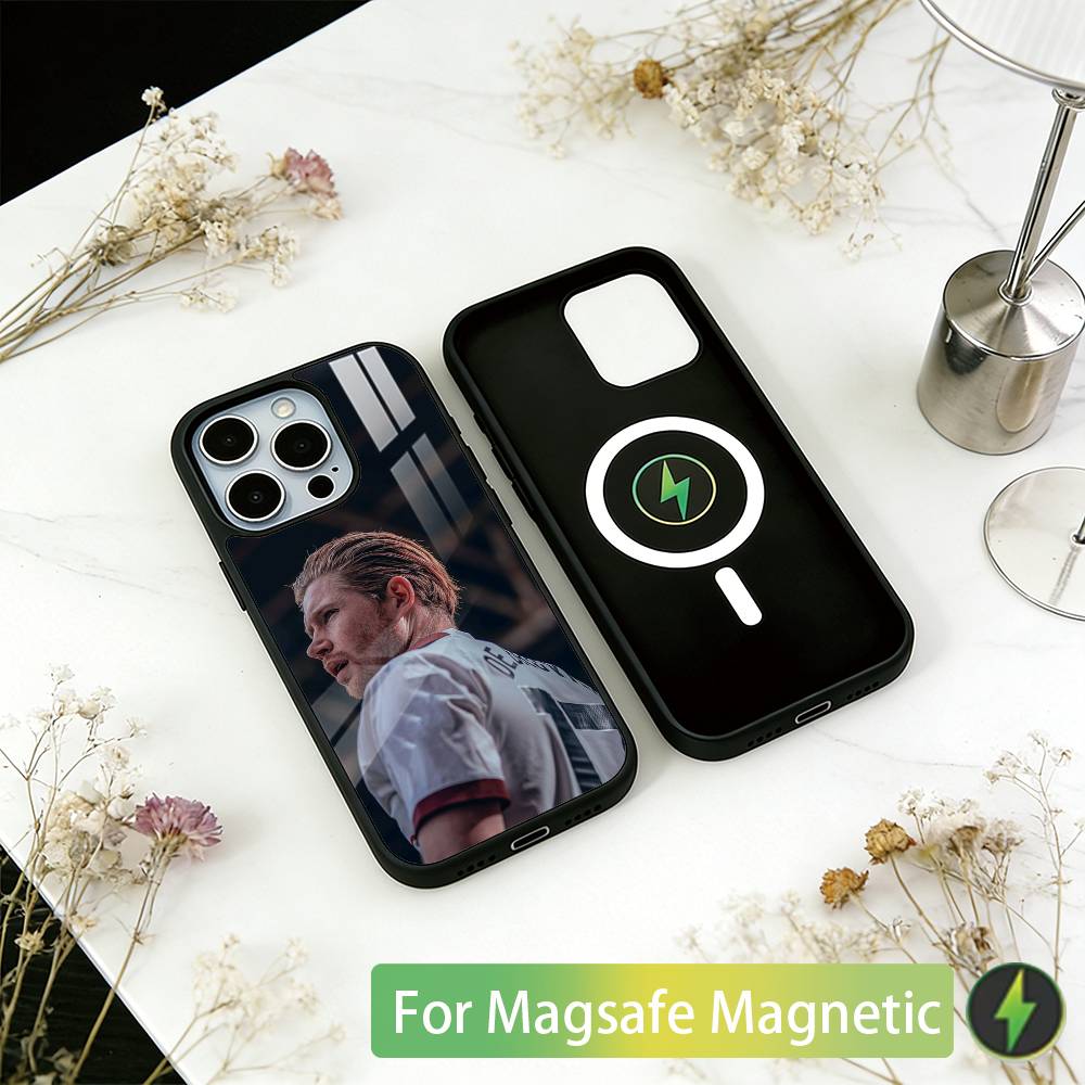 Футбольная звезда Кевин Де Брёйне Чехол для телефона для iPhone 17, 16, 15, 14, 13, 12, 11 Plus, Pro Магнитный с беспроводной зарядкой Magsafe