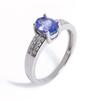 Rare and Precious Real Natural Inclusion Quality Blue Tanzanite Silver Ring Simple and Exquisite Design of Women's Fine Jewelry