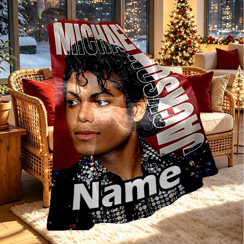 Custom Name Personalized Michael Jackson Print Blanket, Home Decor, Bedroom, Sofa, Camping, Couch, Gifts for Birthday Christmas