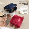 Elegant Plush Cosmetic Storage Case With Zipper For Rings And Bracelets