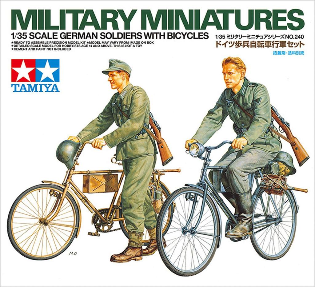 Tamiya 1/35 Военная миниатюра Серия Нет. 240 Немецкая армейская пехота Велосипедный маршевый набор Пластиковая модель 35240