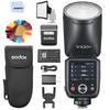 Авторизованная вспышка Godox V100N 100Ws с круглой головкой, беспроводная с внешним аккумулятором, 400 секунд полной мощности, 10-уровневое светодиодное моделирование TTL, сенсорный экран
