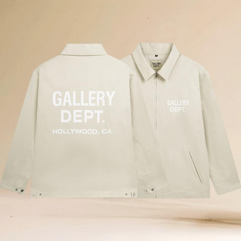 Gallery Dept Style Streetwear Jacket Set Loose Fit Letter Print Casual High Street Outerwear Teens