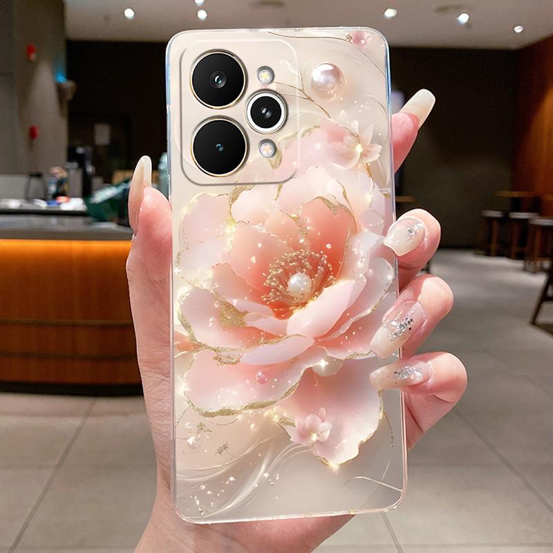 Для Realme 15 Pro 15T 5G Элегантный Цветок Бабочка Бант Чехол для Телефона Funda RMX5106 RMX5101 Мягкий Силикон Прозрачный ТПУ Гелевый Чехол