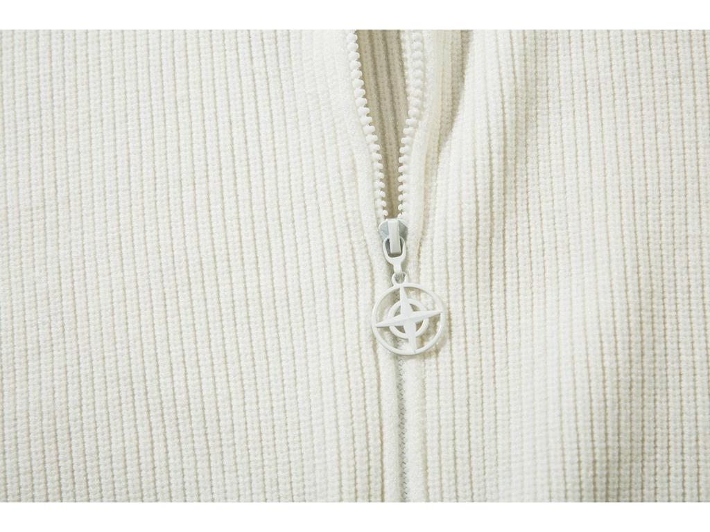 Men's Solid Color Zip-Up Long Sleeve Knitted Cardigan - Autumn/Winter