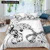 Music Notes Bedding Set for Kids Adult Duvet Cover King Queen Size Print Bed Set Home Textiles Bedclothes 2/3Pcs Duvet Cover Set