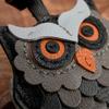 Genuine Leather Handmade Owl Bag Charm Pendant,Sheepskin Keyring Hanging Ornament,Backpack Handbag Schoolbag Purse Decoration