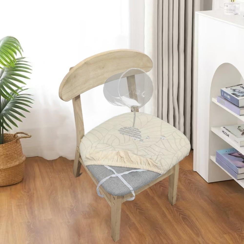 Эластичный Жаккардовый Чехол на Стул Моющийся Без Спинки Защитный Чехол для Стула Чехлы на Подушки Сидений