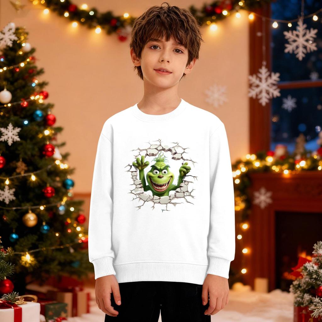 Christmas Sweatshirt Boys Girls Ugly Xmas Christmas Shirt Crewnek Toddler Long Sleeve Pullover Outfit Tops