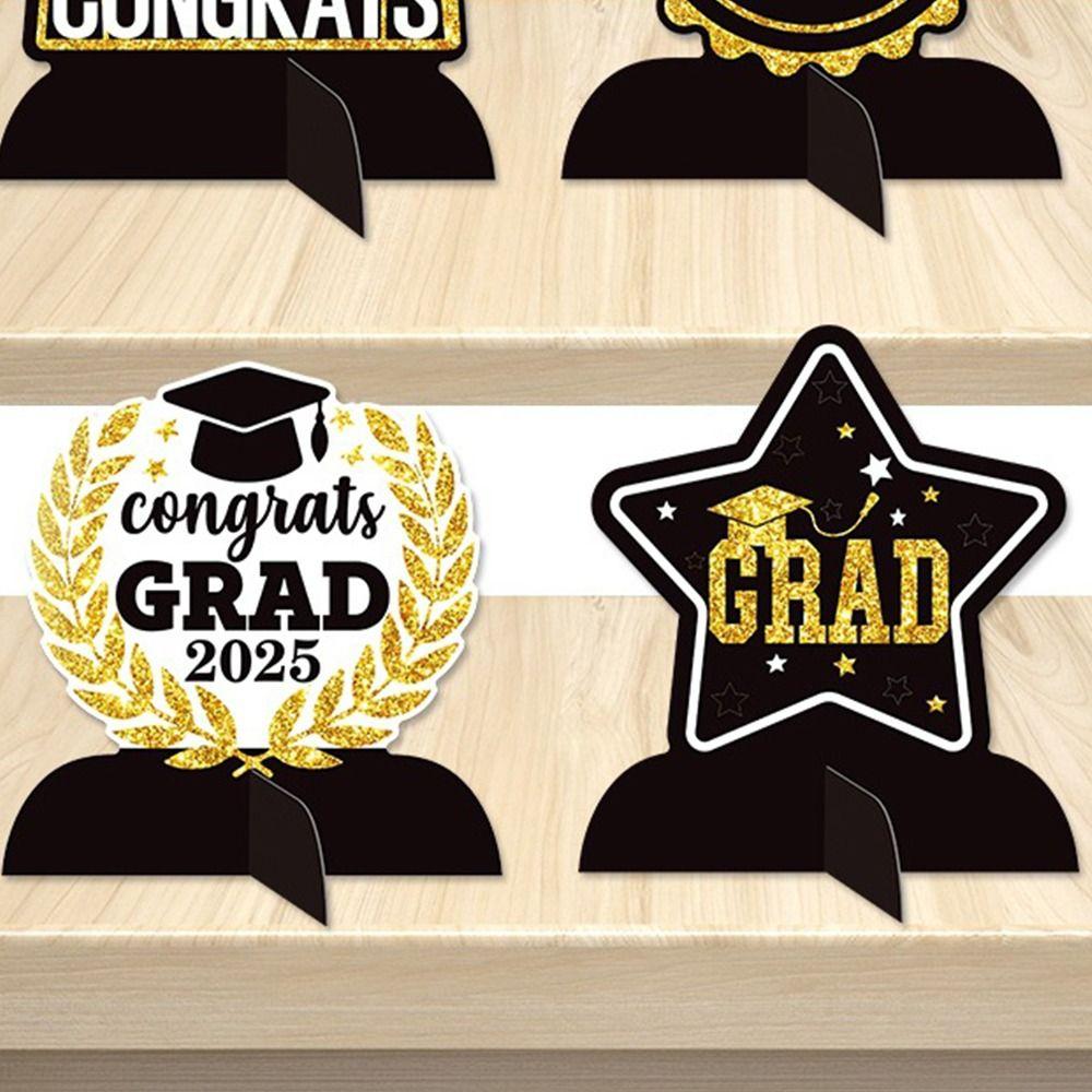Черно-золотой выпускной настольный орнамент Поздравляю выпускника GRAD Тема Декор Одноклассники