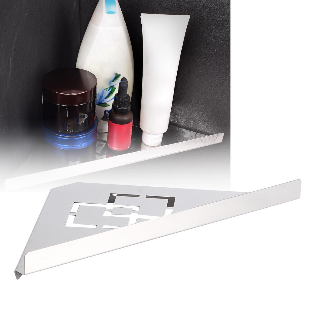 Stainless Steel Triangular Storage Shelf Shower Corner Shelf Rack Organizer for Home HotelPunching