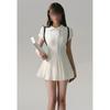Miu Pure and Sweet Shirt Skirt Women's Summer Sense Long Short White Bubble Sleeve A-word Dress