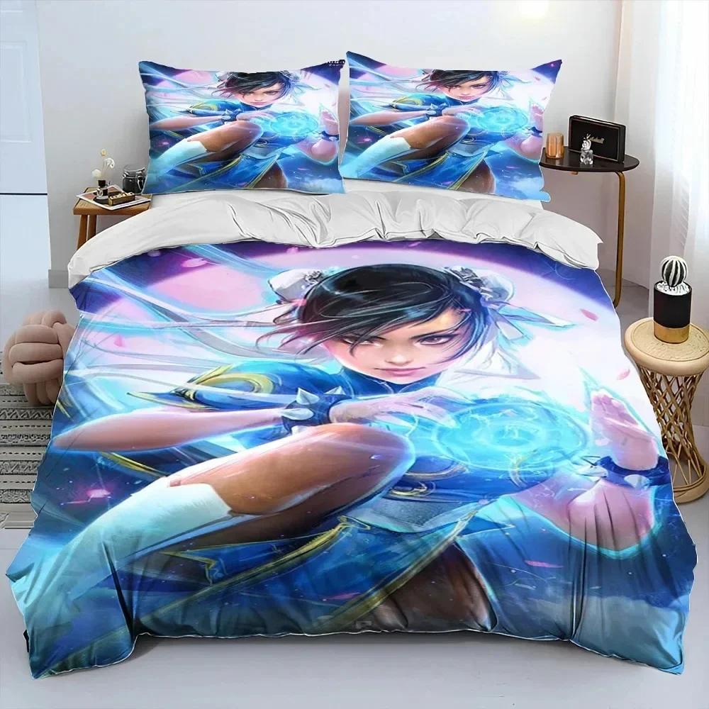 3D Print Street Fighter Retro Game Comfortable Duvet Quilt Cover Pillowcase Bedding Set Children Bedroom Decoration Home Textile