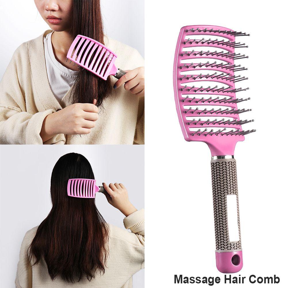 tooth Curls and straight  Scalp Hair Comb Hairdressing Styling Tools Anti-static  Massager Brush