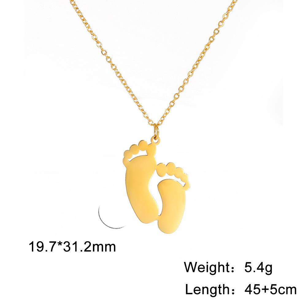 Ожерелье с детским следом, цепочка, подарок для женщин, мужчин, папы и матери, ювелирные изделия из нержавеющей стали