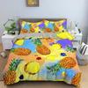 Pineapple Duvet Cover Set Queen Size Kids Colorful Pineapple Bedding Set Girls Teens Bedding Set Fruit Polyester Comforter Cover