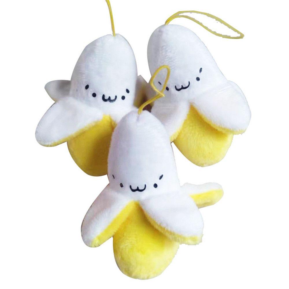 New Bags Phone Pendant Soft Plush Toy Keyrings Banana Pendant Mini Key Chains