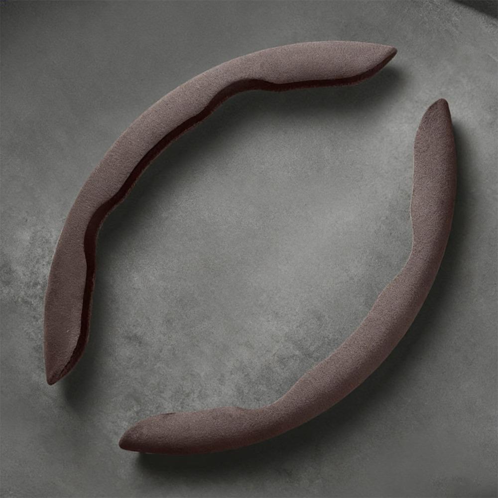 2pcs Breathable Material Faux Suede Cover Ergonomic Snap-On Cover Year-Round Driving