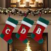 18 Inches Monogram Christmas Stockings with Letters Embroidered Initials Xmas Hanging Stockings for Fireplace Christmas Party Decoration