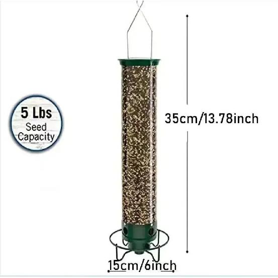 Hanging Wild Bird Feeder Weight Activated Rotating Squirrel Proof Outdoor Garden Yard Tree Automatic Mounted Bird Feeding
