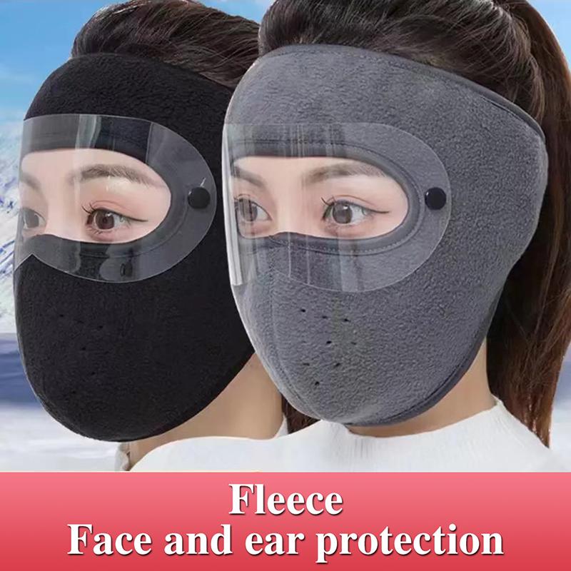 Ветрозащитная теплая маска для лица Зимняя шапка Лыжные дышащие маски Флисовые защитные шапки с очками HD Противотуманная велосипедная шапка Балаклава
