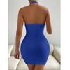 Женское вязаное платье Мини-платье без рукавов Летнее сексуальное платье с открытой спиной Клубное вечернее облегающее платье