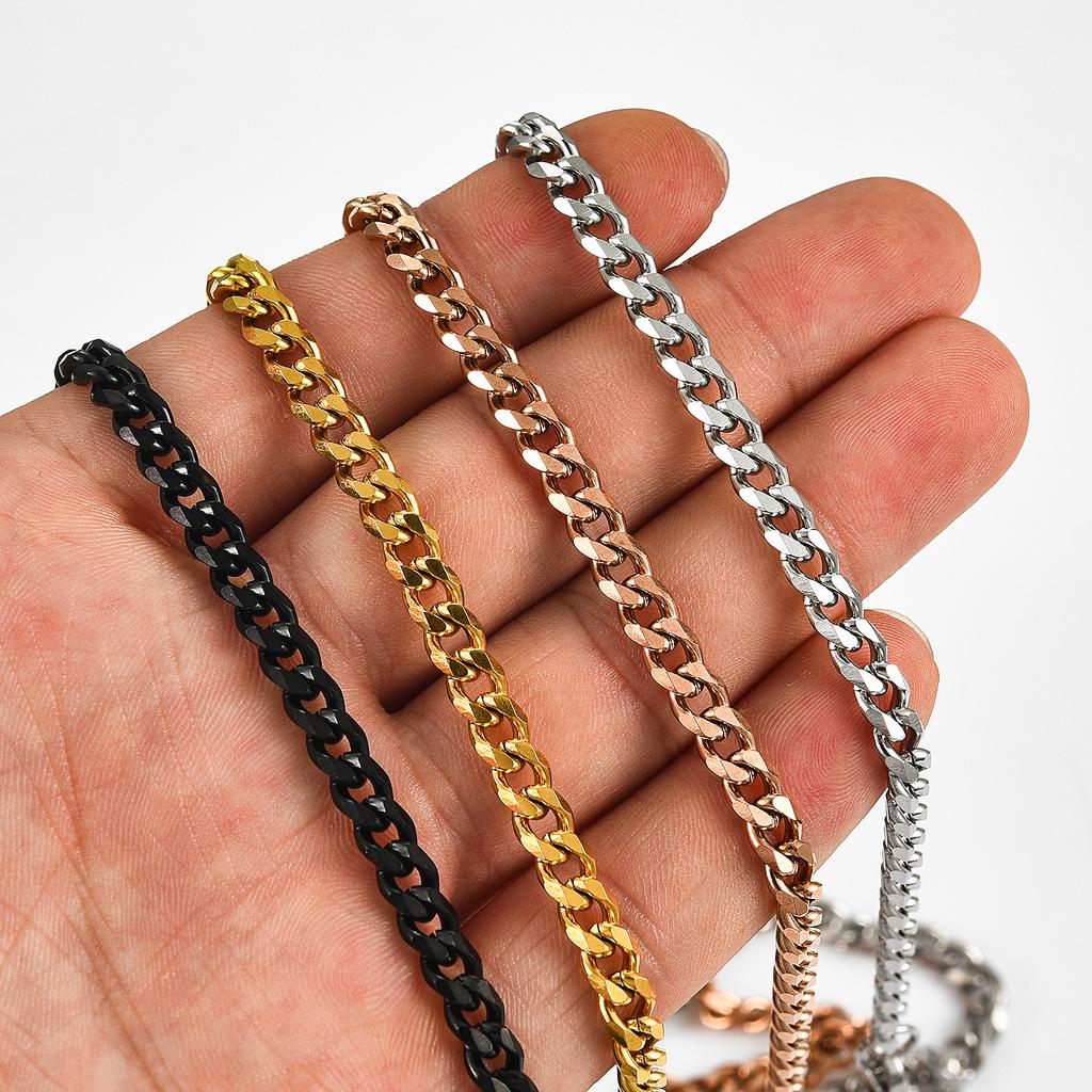 Массивное ожерелье из нержавеющей стали для мужчин, звеньевая цепь панцирная, майами кубинская, женский чокер, панк-рок, для парня, металлическое украшение на шею, аксессуар, подарок