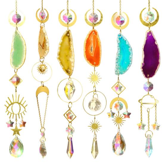 Yousheng искусственный агат пластина ловец солнца украшение для дома и улицы сада домашний офис настенное подвесное украшение на окно натуральный камень пластина поддельный хрустальный кулон