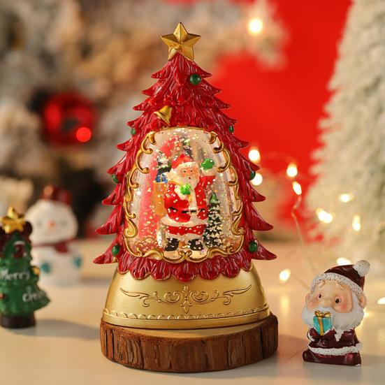 Рождественский вертеп, елка-шар с кружащейся водой, сверкающими огнями, настольная фигурка Санта-Снеговика для домашнего декора