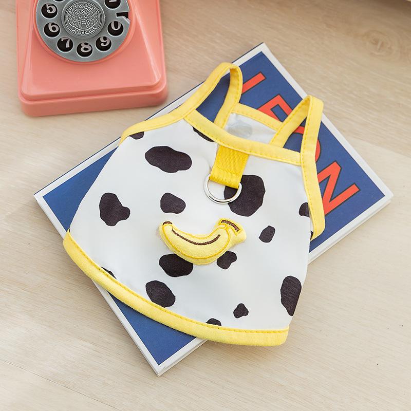 Весна и лето Собака Тонкий трехмерный Фрукт Милый Тяговый Слинг Кошка Двуногий Жилет Тедди Pet Одежда для Собак