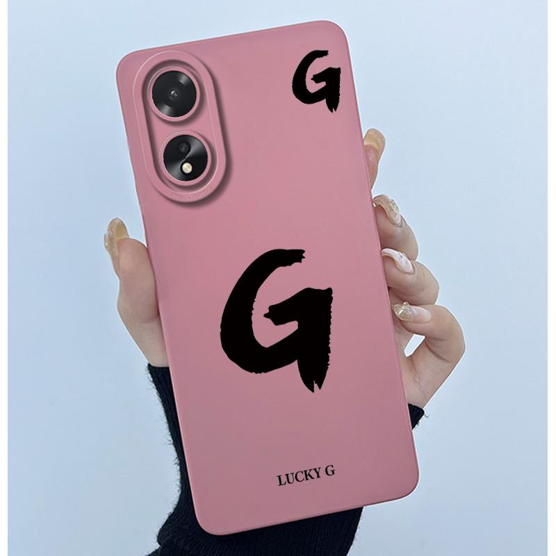 Чехол для Oppo A18 A38 A58 A78 4G Чехол Защита камеры Минималистичный Буквы Жидкий силикон Мягкие задние крышки для Oppo A 38 A 18 Корпус