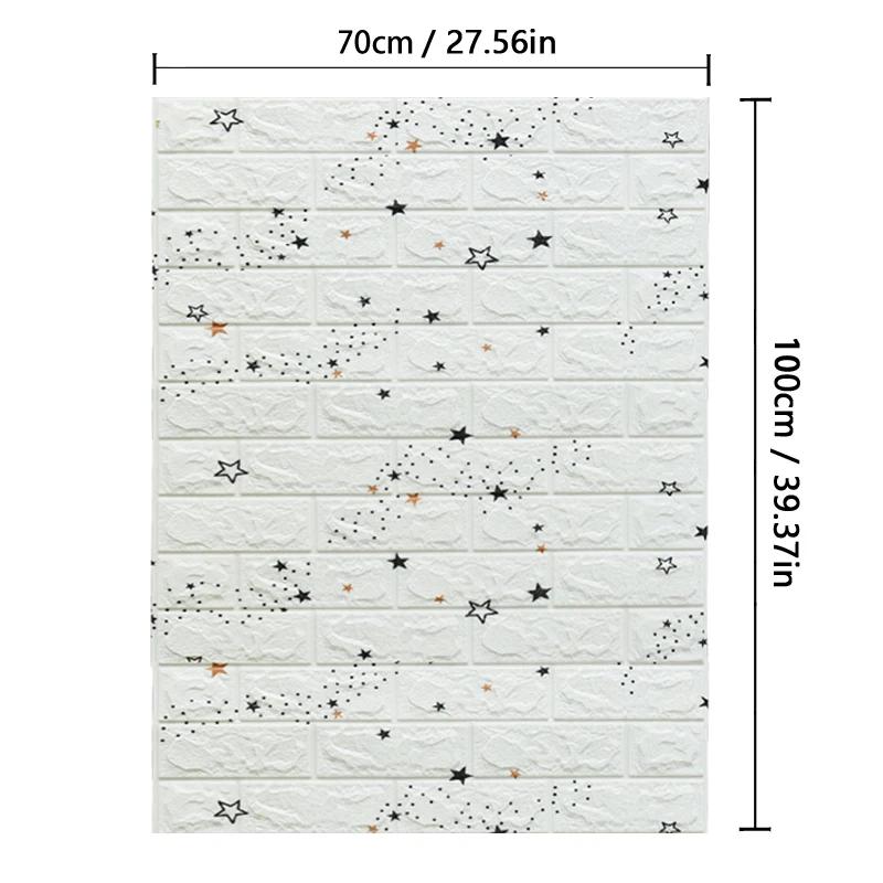70cmx1m/2m/3m/5m/10m Wallpaper Brick 3D Wall Sticker Foam Self Adhesive DIY Living Room Decor Waterproof Paper