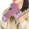 Плюшевые Зимние Бархатные Перчатки Однотонные Перчатки Ретро Бант Варежки Зима