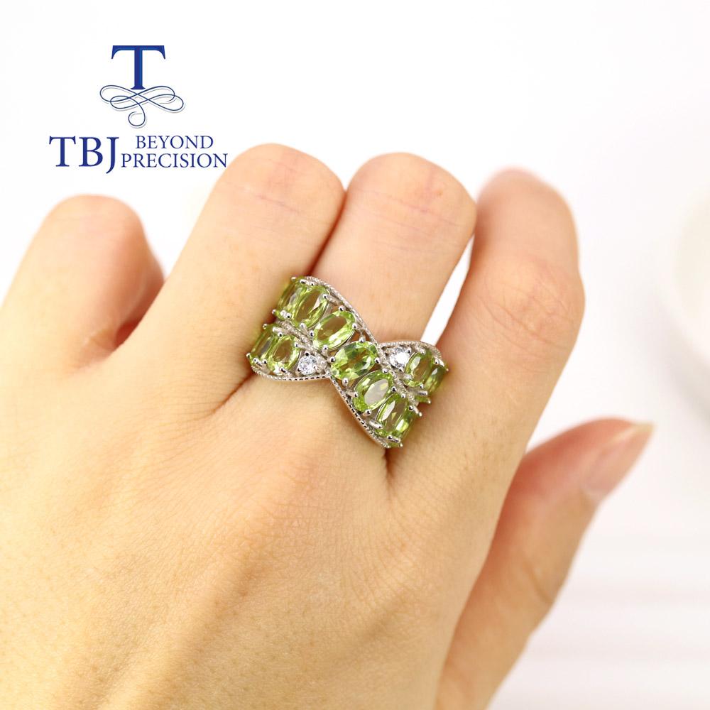 New 925 Sterling Silver Natural Gemstone Peridot Rings Fine Jewelry for Woman Anniversary Party Wear Nice Gift