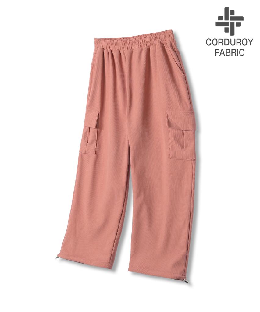 NP STUDIO Corduroy Cargo Wide Elastic Waist Pants 5 Colors