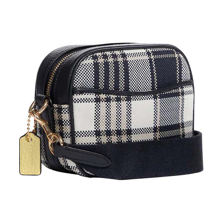 New COACH Dempsey Leather Camera Bags Shoulder Bag Crossbody Bag Mini Women's Dark Blue & White C8681-IMF23